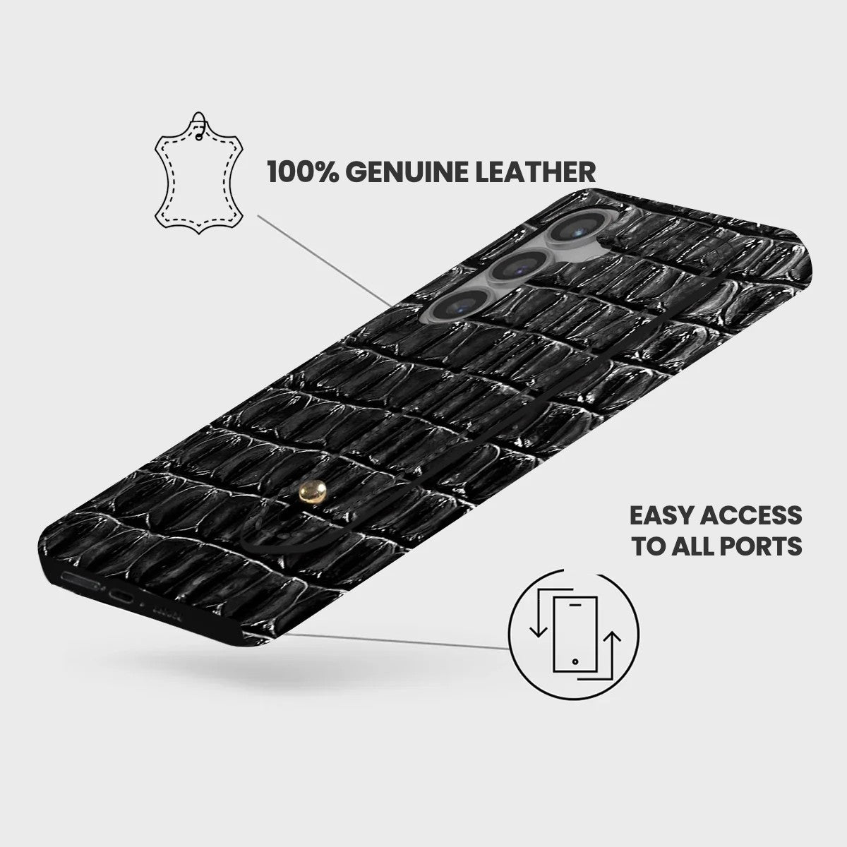 Galaxy S25 Leather Case — Titan Handle