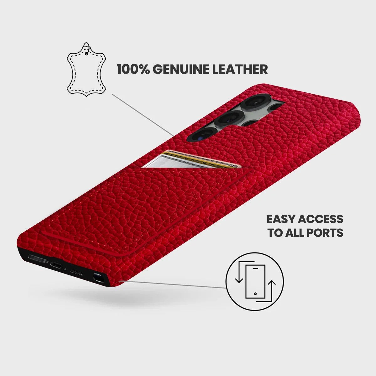 Galaxy S25 Ultra Leather Case — Ashe Cardholder