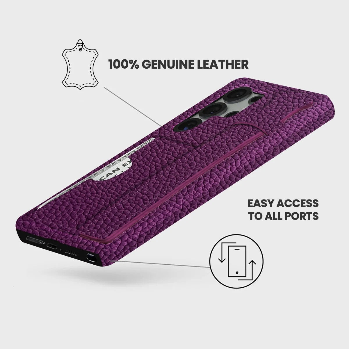 Galaxy S25 Ultra Leather Case — Ashe Handle Cardholder