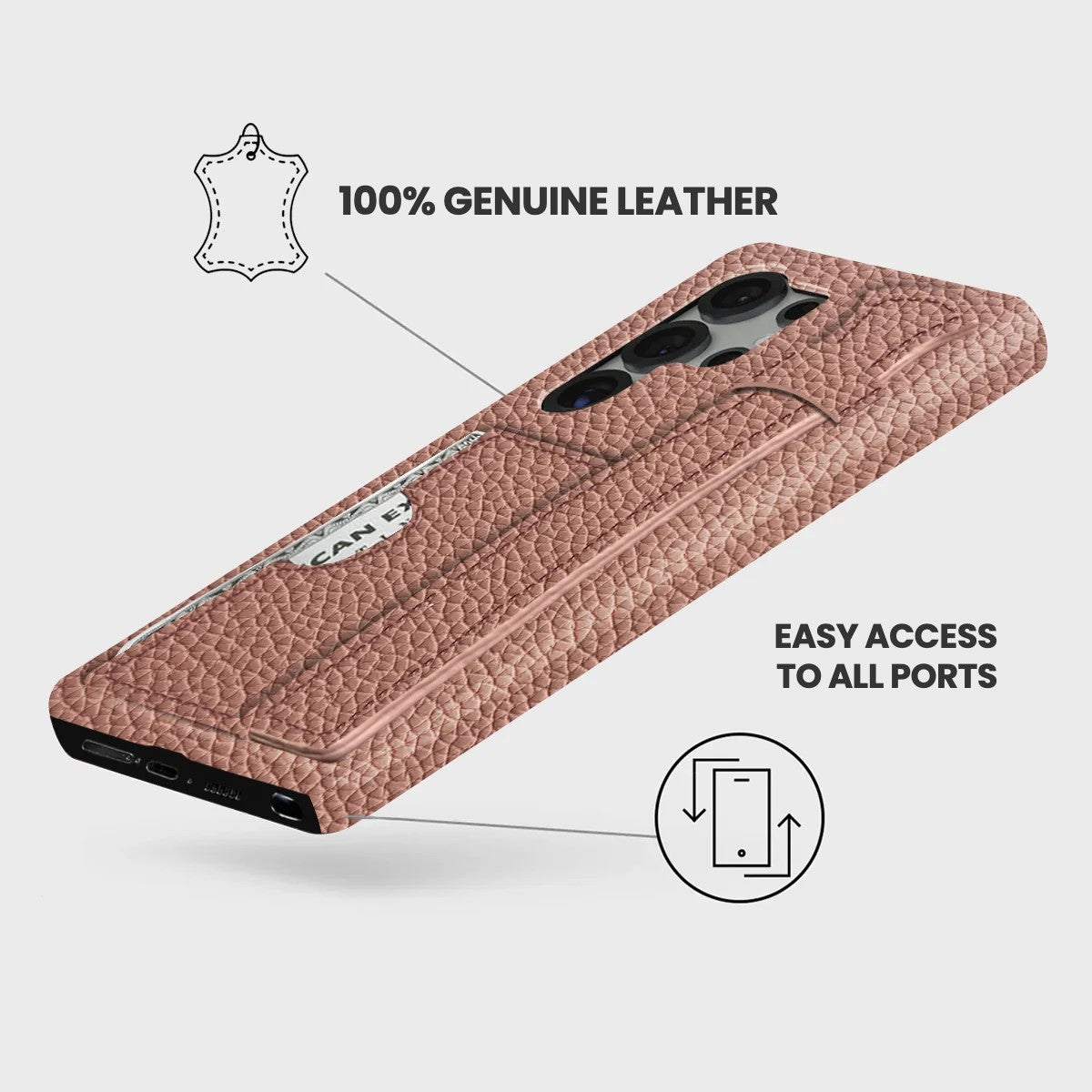Galaxy S25 Ultra Leather Case — Ashe Handle Cardholder