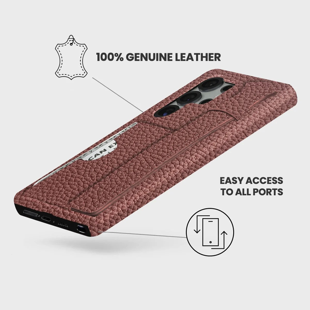 Galaxy S25 Ultra Leather Case — Ashe Handle Cardholder