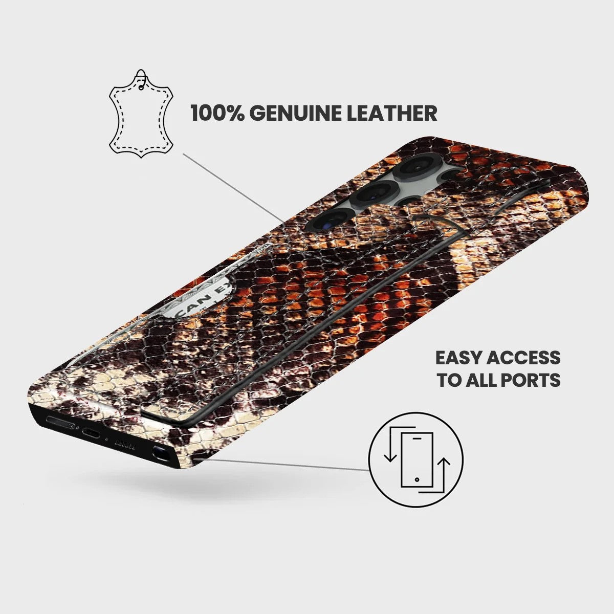 Galaxy S25 Ultra Leather Case — Elise Handle Cardholder