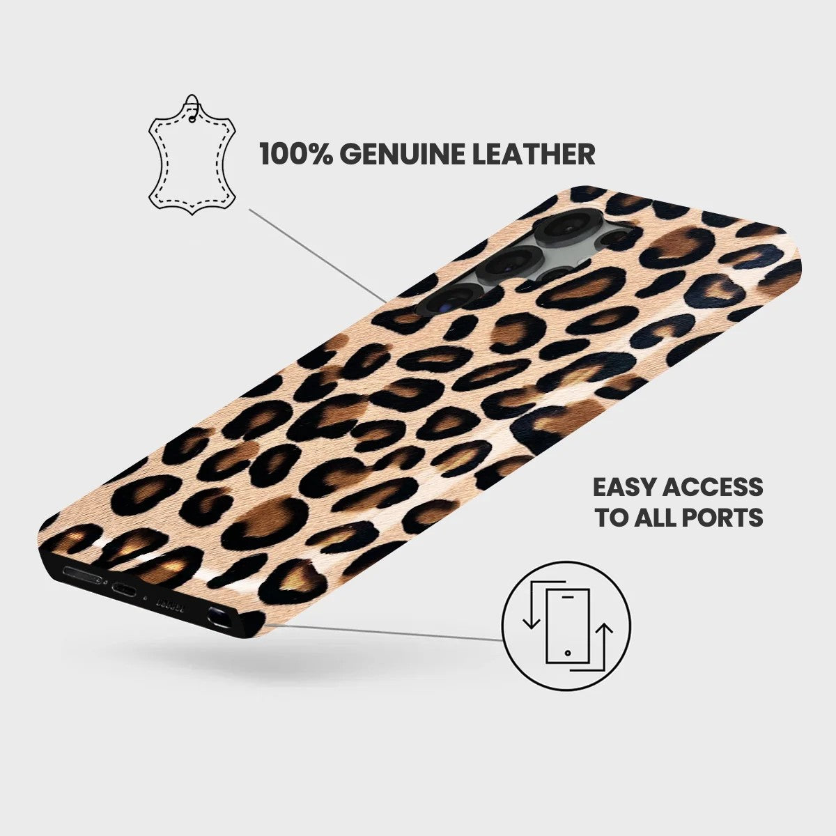 Galaxy S25 Ultra Leather Case — Leopard