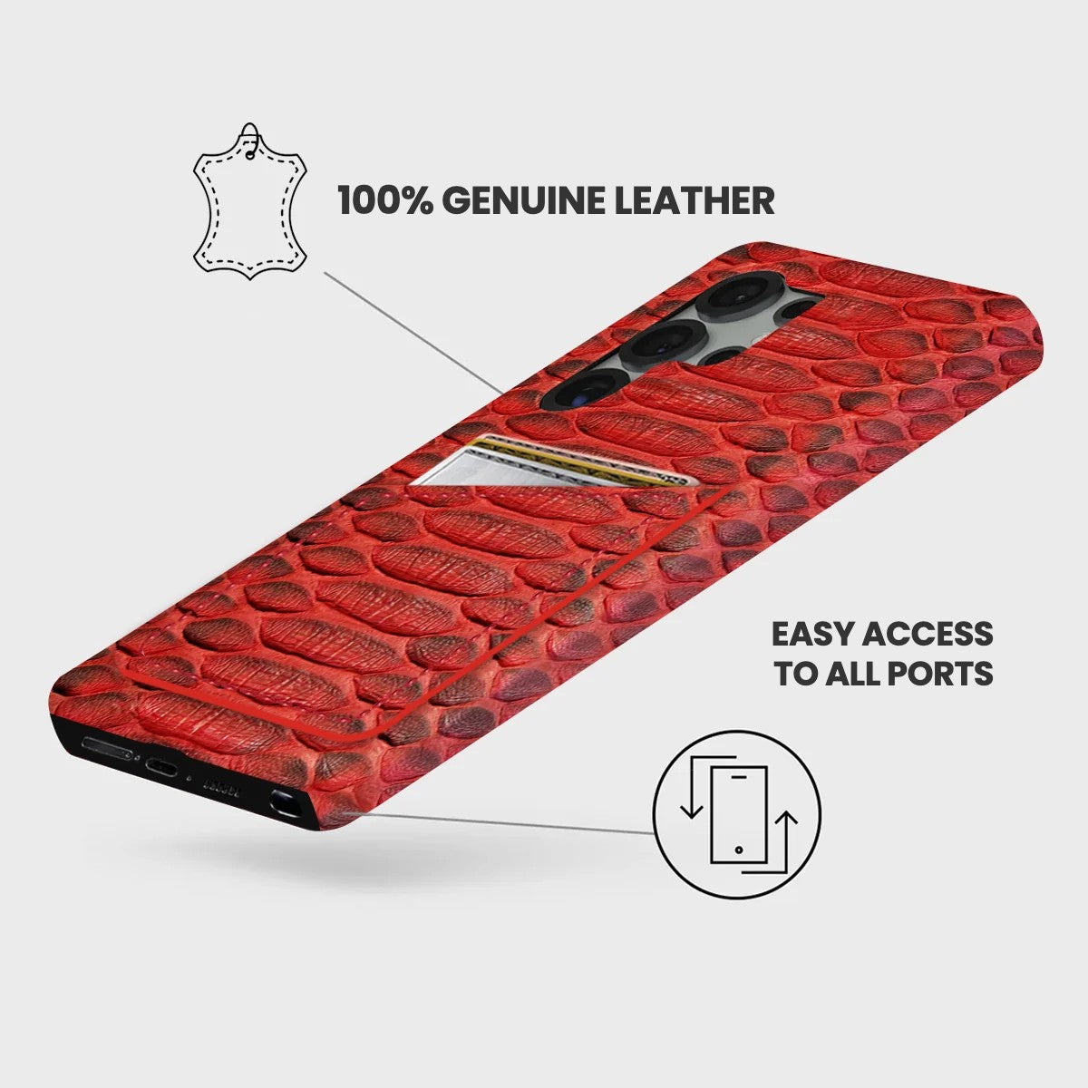 Galaxy S25 Ultra Leather Case — Piton Cardholder