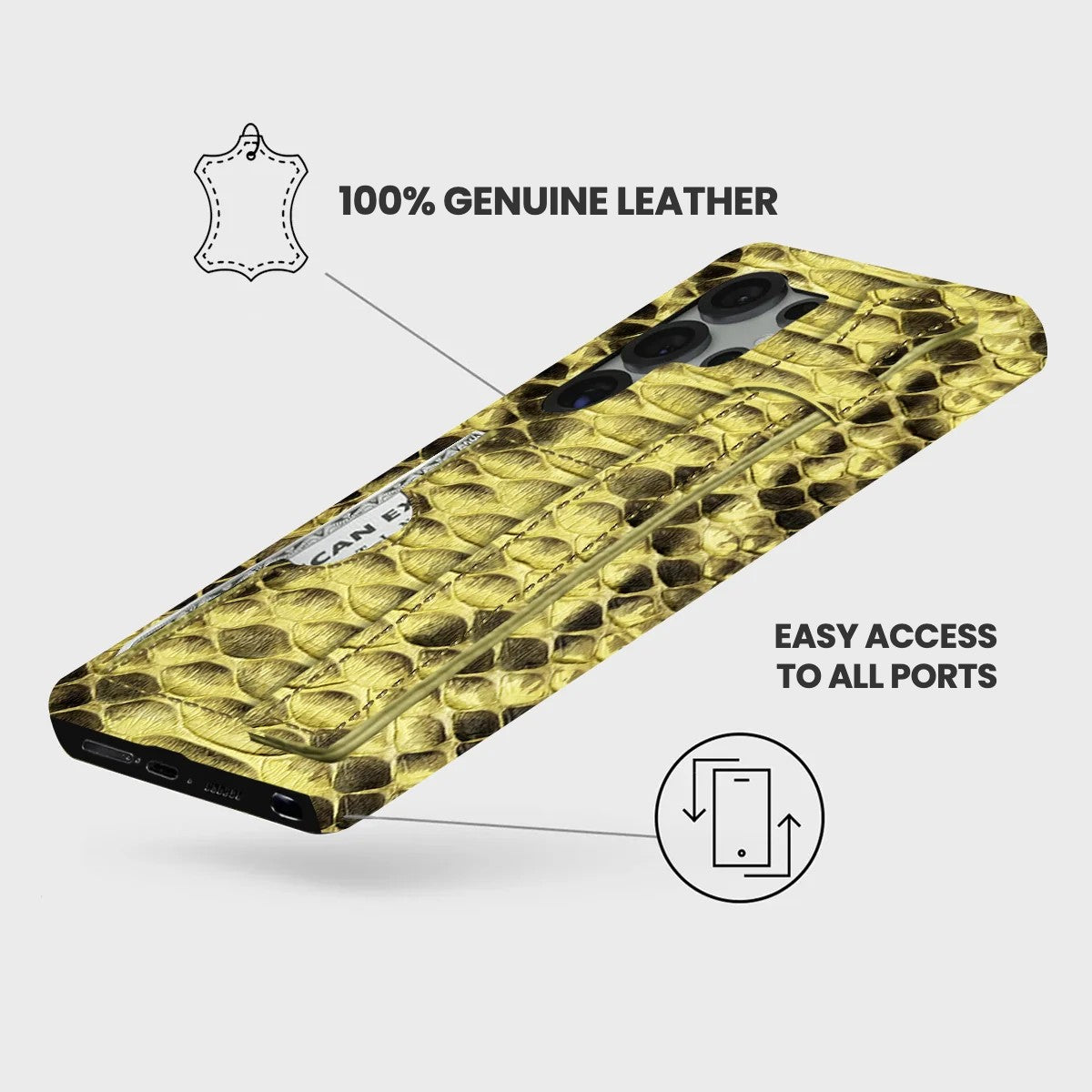 Galaxy S25 Ultra Leather Case — Piton Handle Cardholder