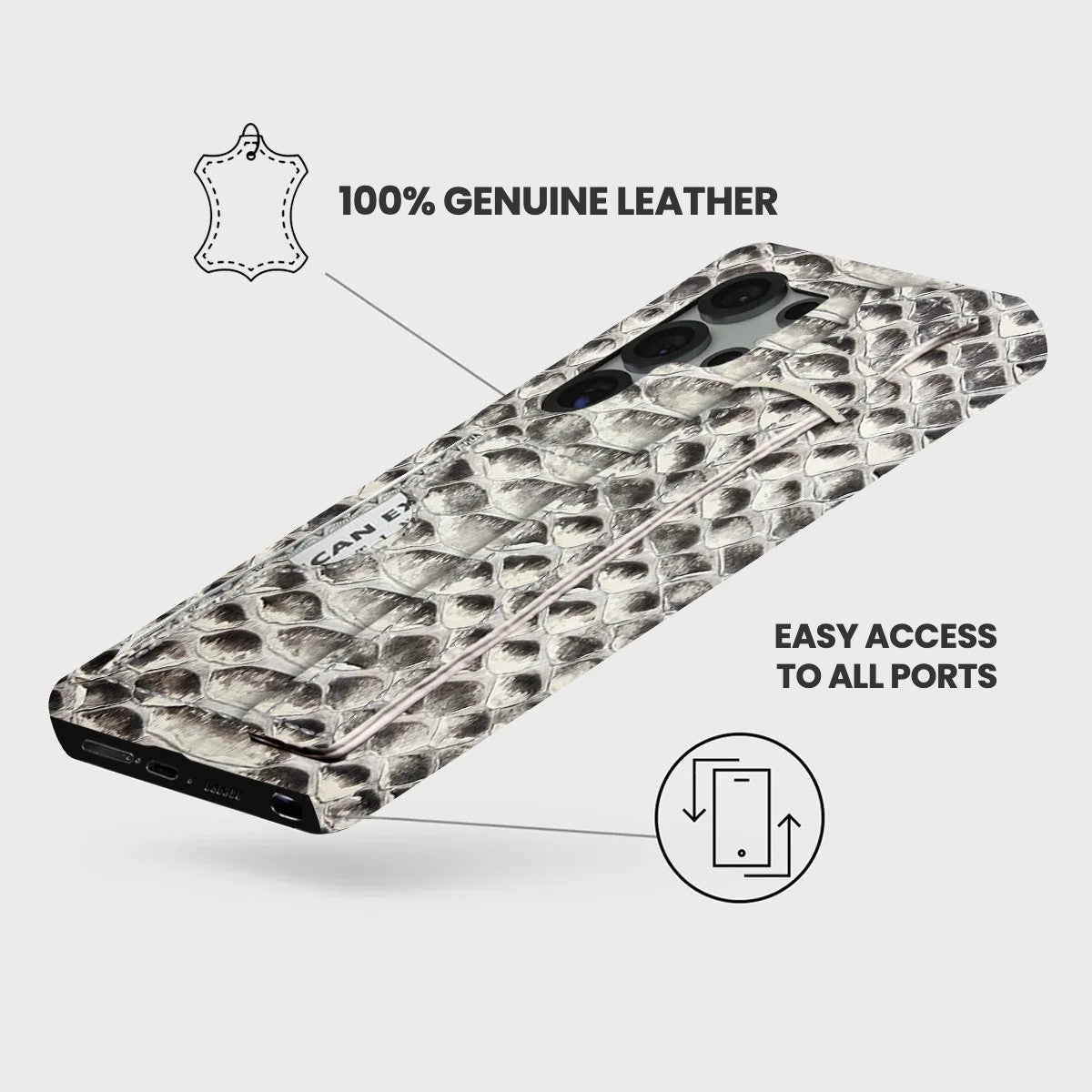 Galaxy S25 Ultra Leather Case — Piton Handle Cardholder