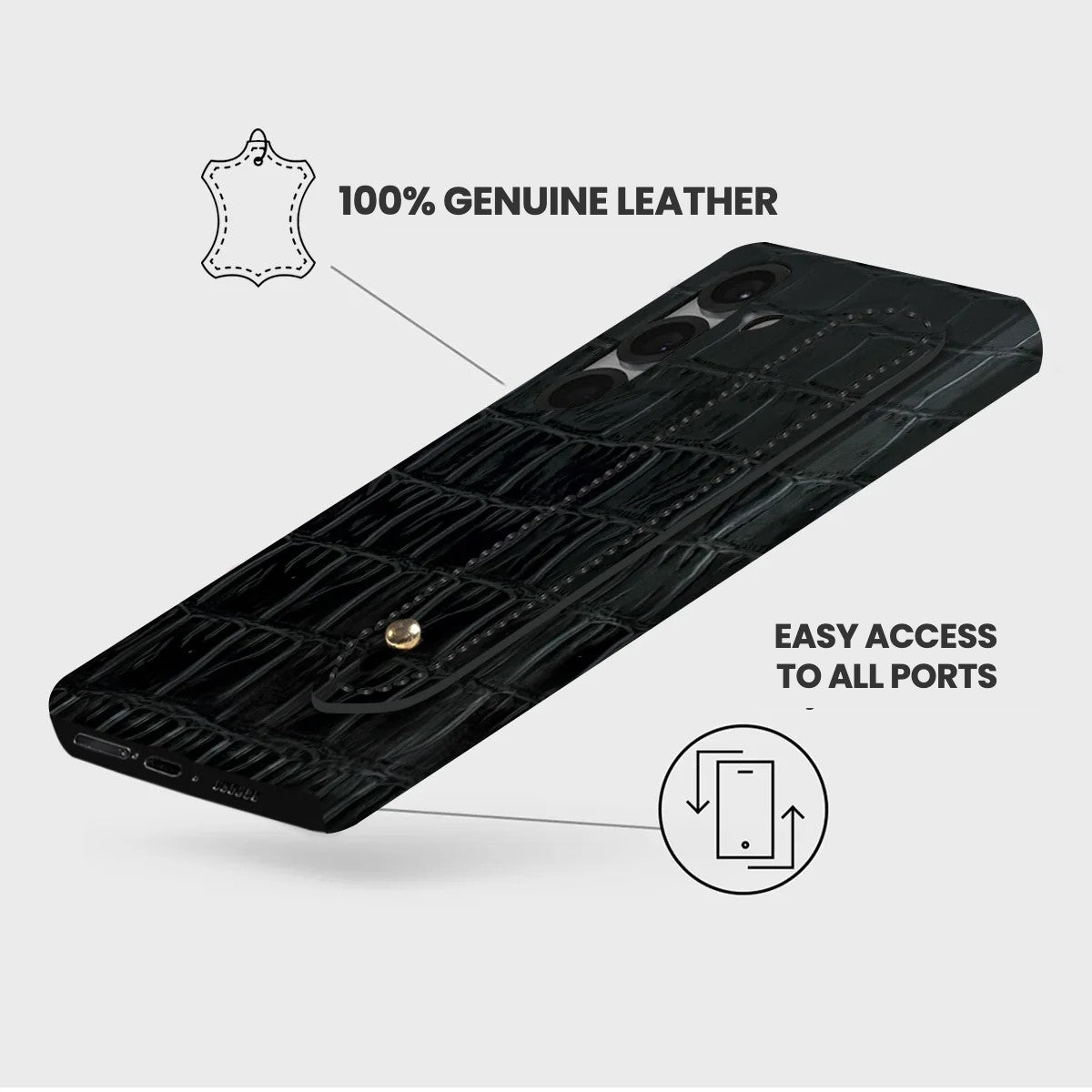 Galaxy S25 Leather Case — Vega Handle