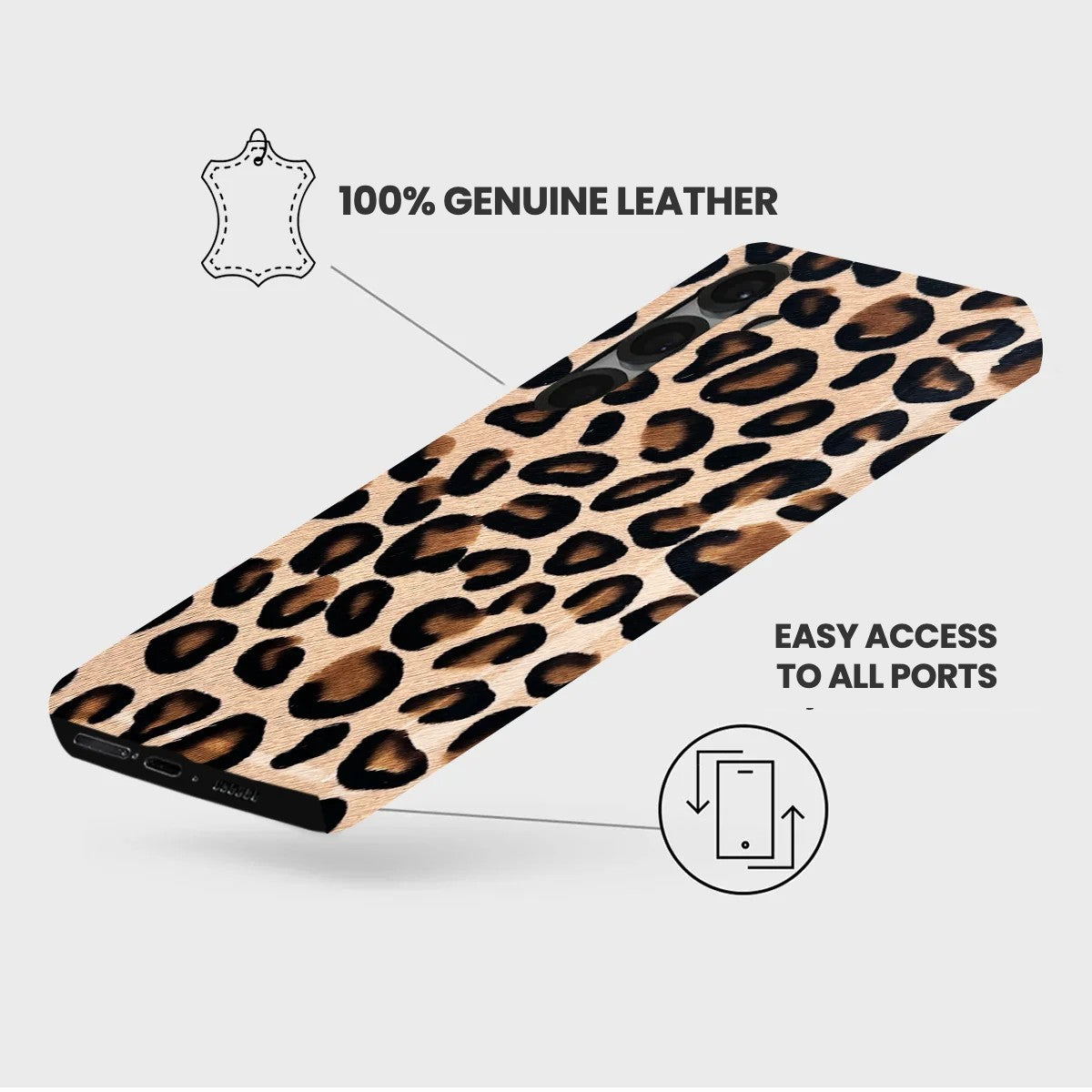 Galaxy S26 Leather Case — Leopard