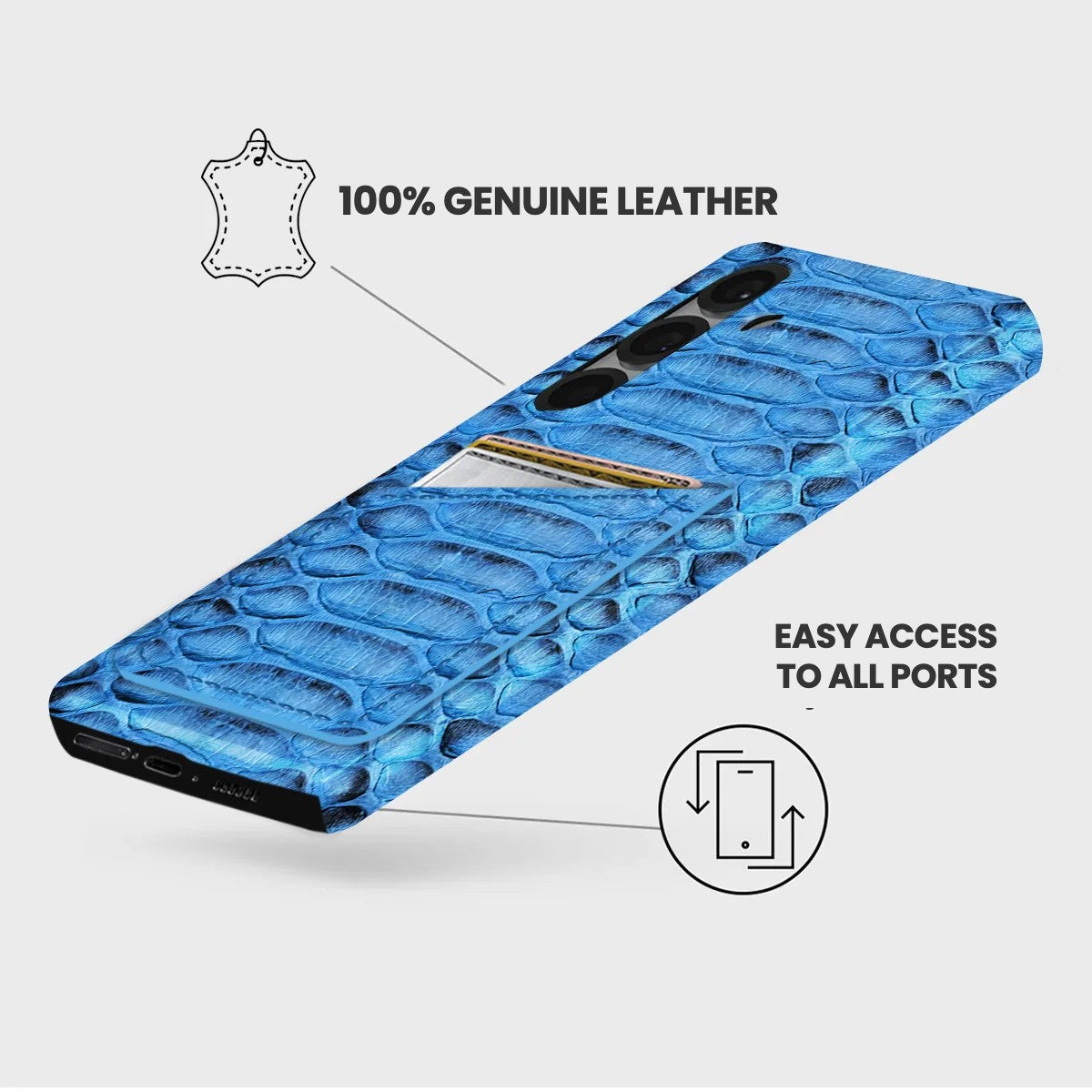 Galaxy S26 Leather Case — Piton Cardholder