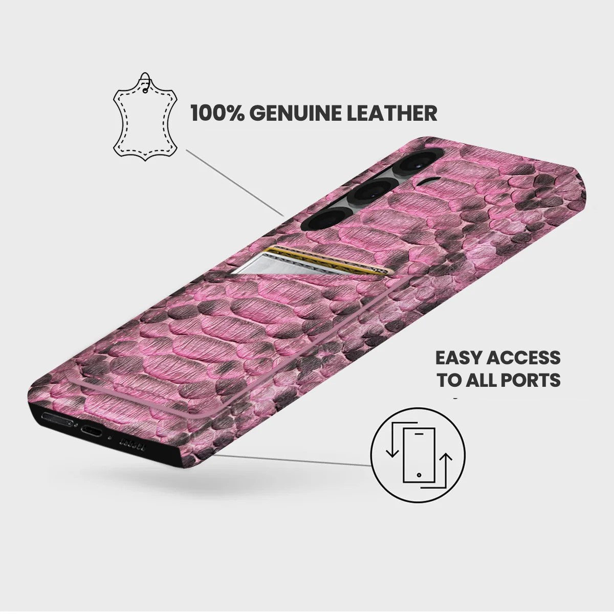 Galaxy S26 Leather Case — Piton Cardholder