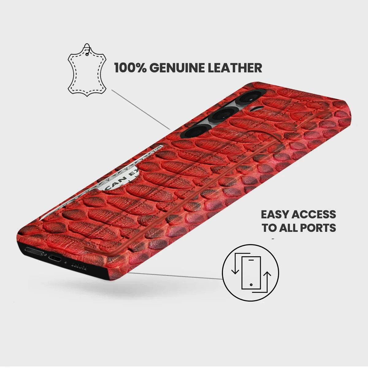 Galaxy S26 Leather Case — Piton Handle Cardholder
