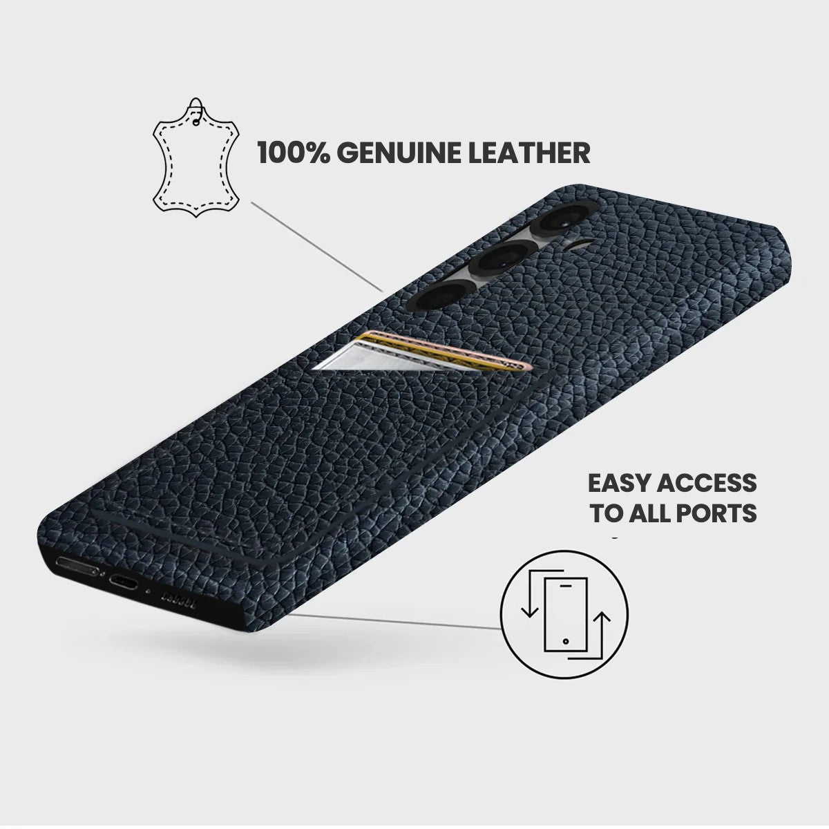 Galaxy S26 Plus Leather Case — Ashe Cardholder