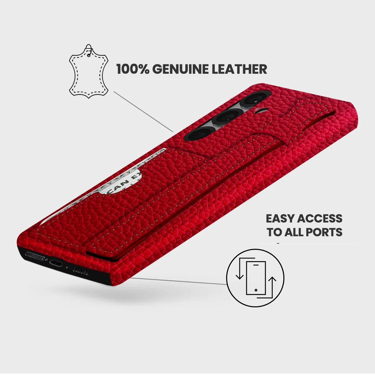 Galaxy S26 Plus Leather Case — Ashe Handle Cardholder