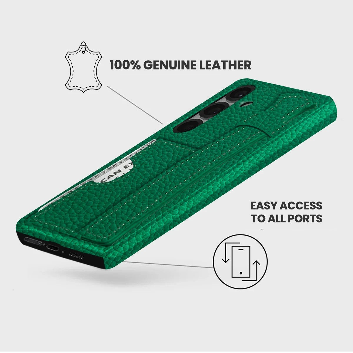 Galaxy S26 Plus Leather Case — Ashe Handle Cardholder