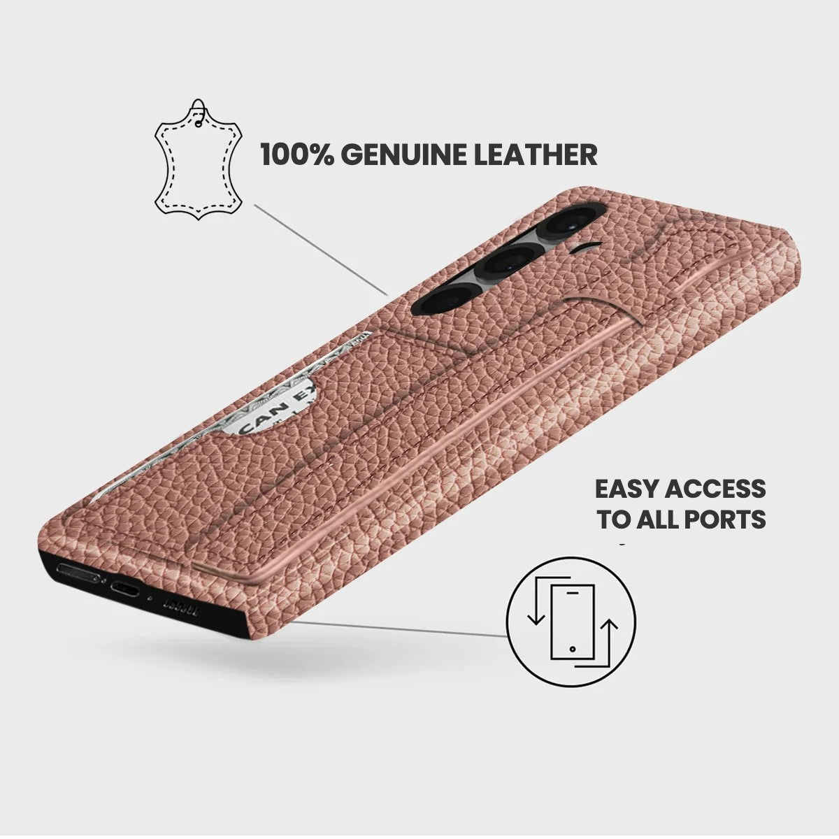 Galaxy S26 Plus Leather Case — Ashe Handle Cardholder