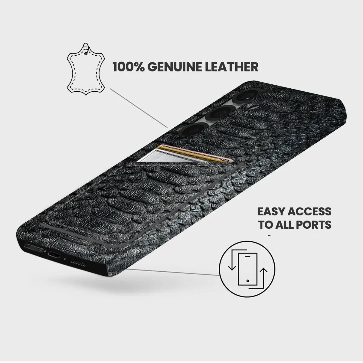 Galaxy S26 Plus Leather Case — Piton Cardholder