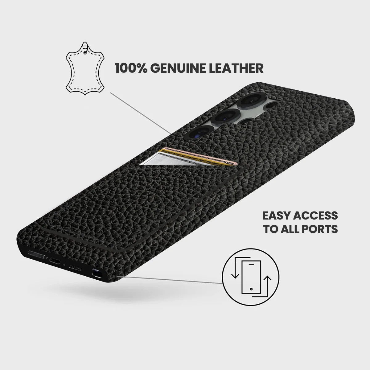Galaxy S26 Ultra Leather Case — Ashe Cardholder