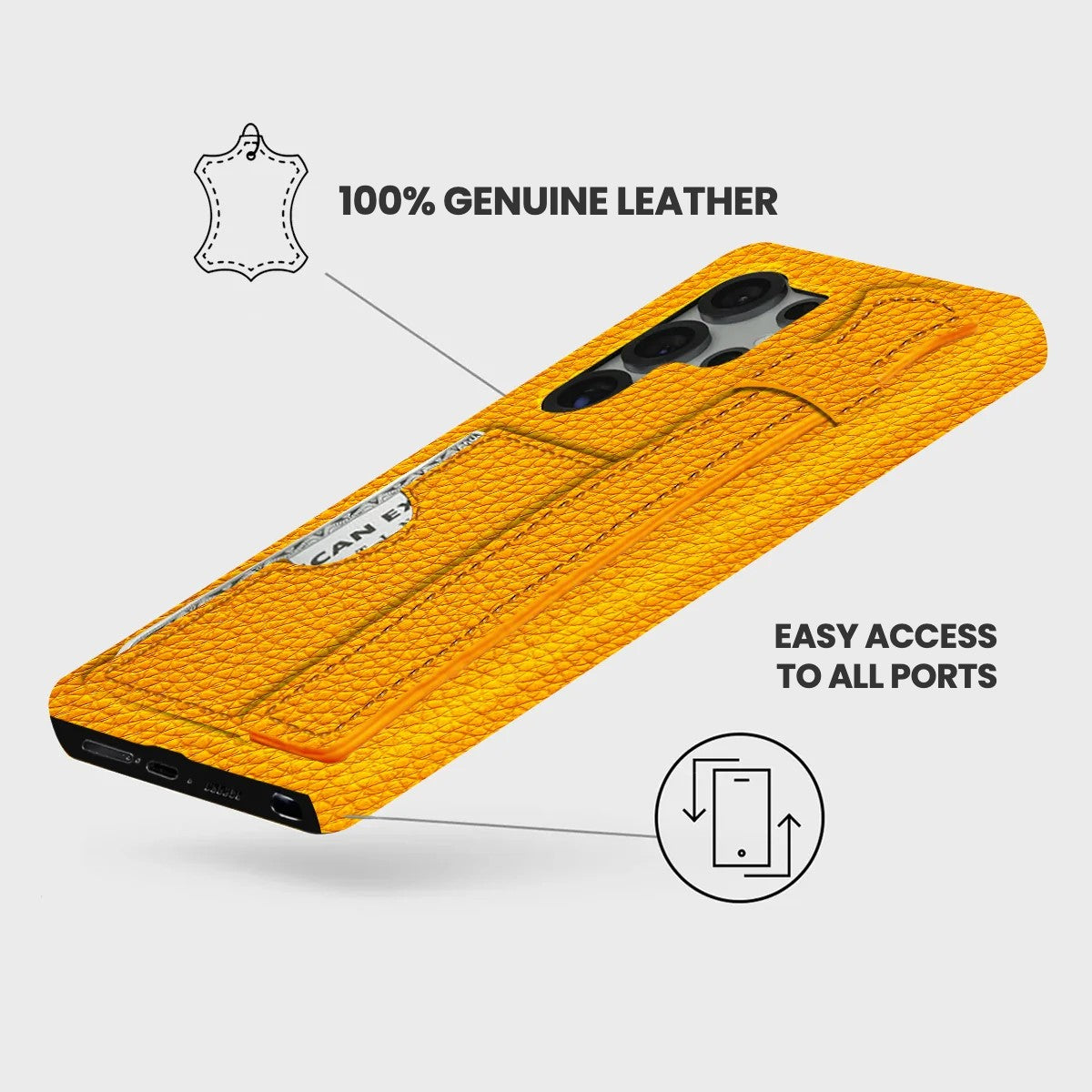 Galaxy S26 Ultra Leather Case — Ashe Handle Cardholder