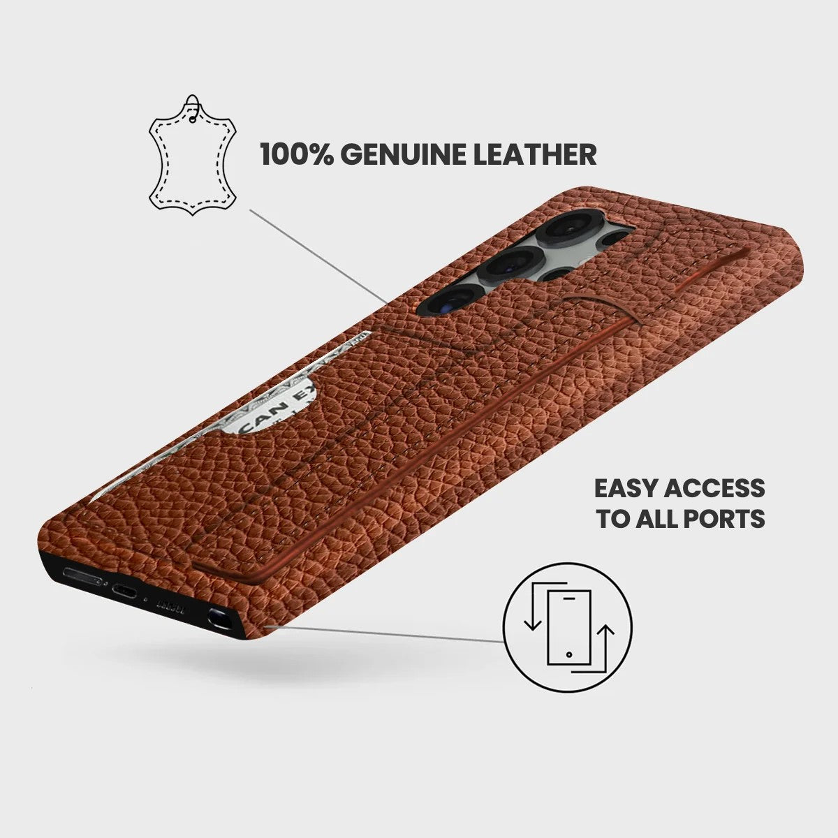 Galaxy S26 Ultra Leather Case — Ashe Handle Cardholder