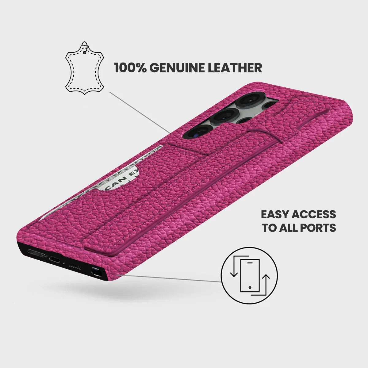 Galaxy S26 Ultra Leather Case — Ashe Handle Cardholder