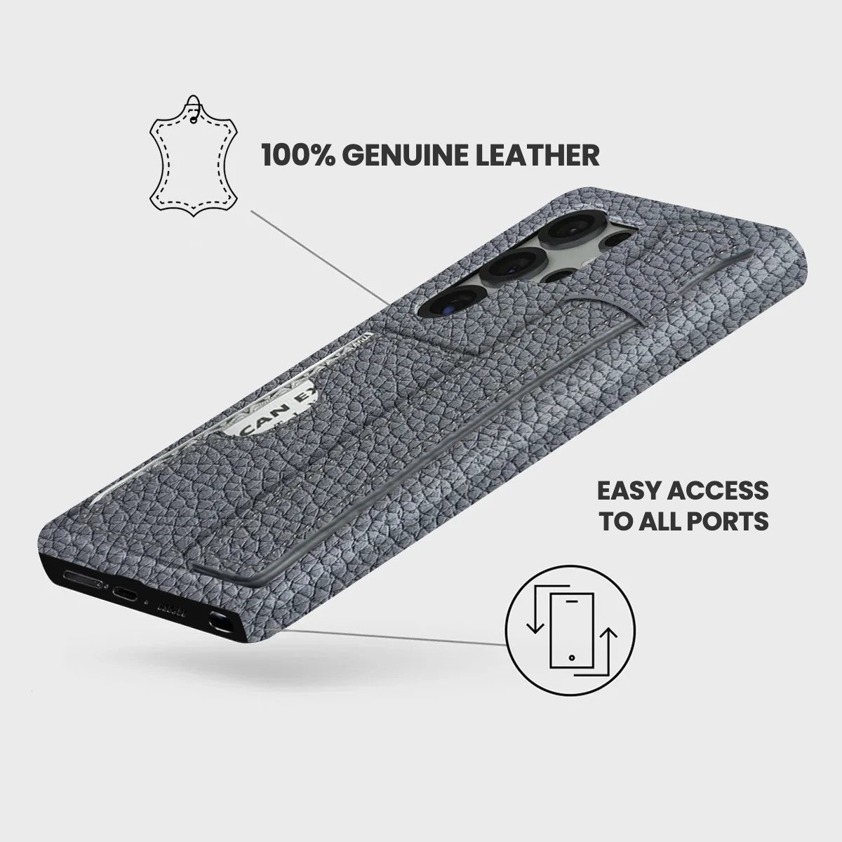 Galaxy S26 Ultra Leather Case — Ashe Handle Cardholder