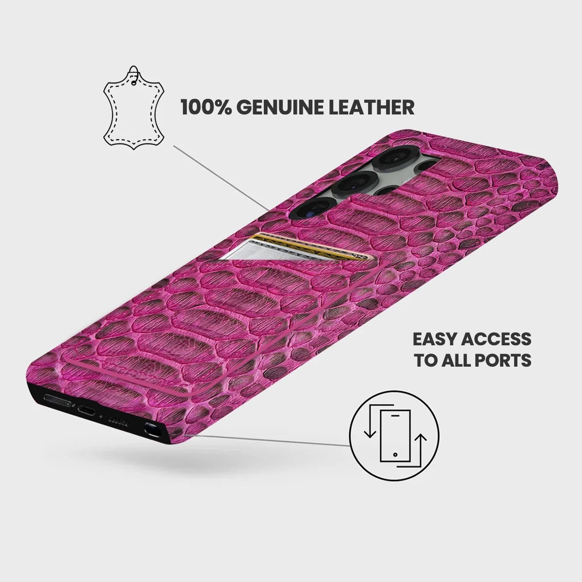 Galaxy S26 Ultra Leather Case — Piton Cardholder
