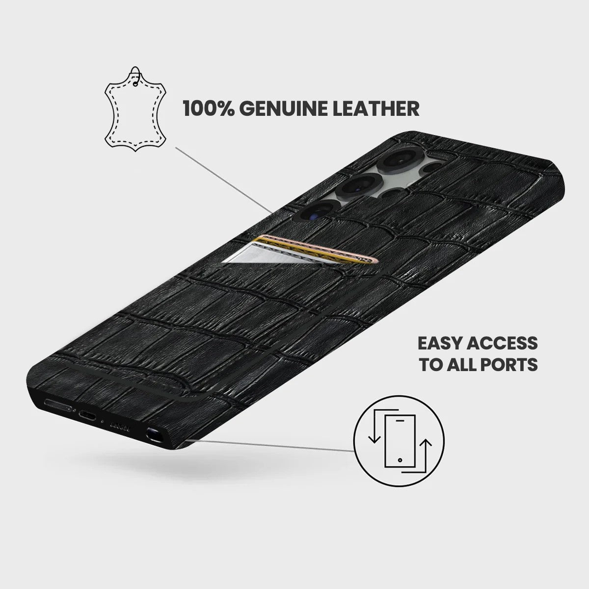 Galaxy S26 Ultra Leather Case — Vega Cardholder