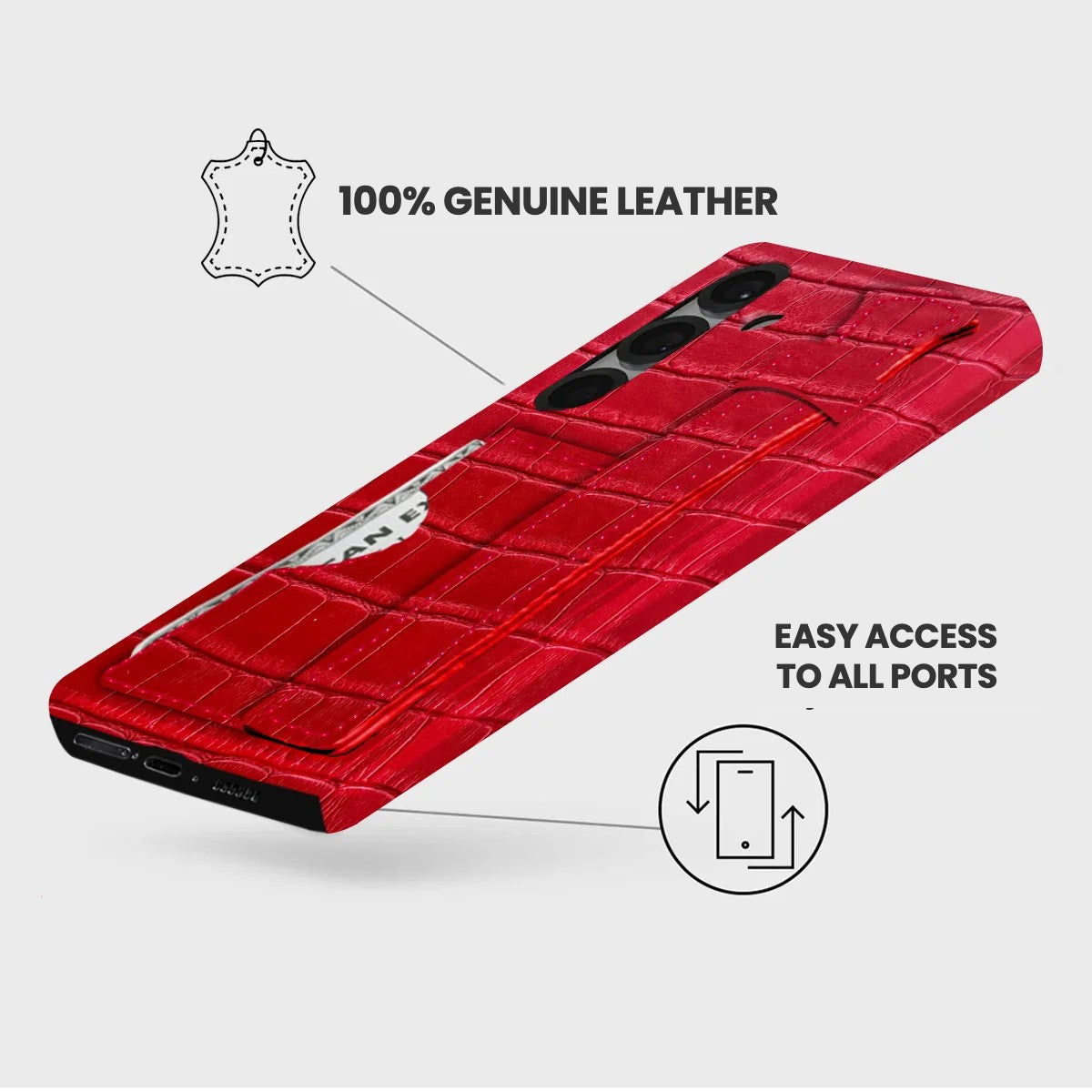 Galaxy S26 Leather Case — Vega Handle Cardholder