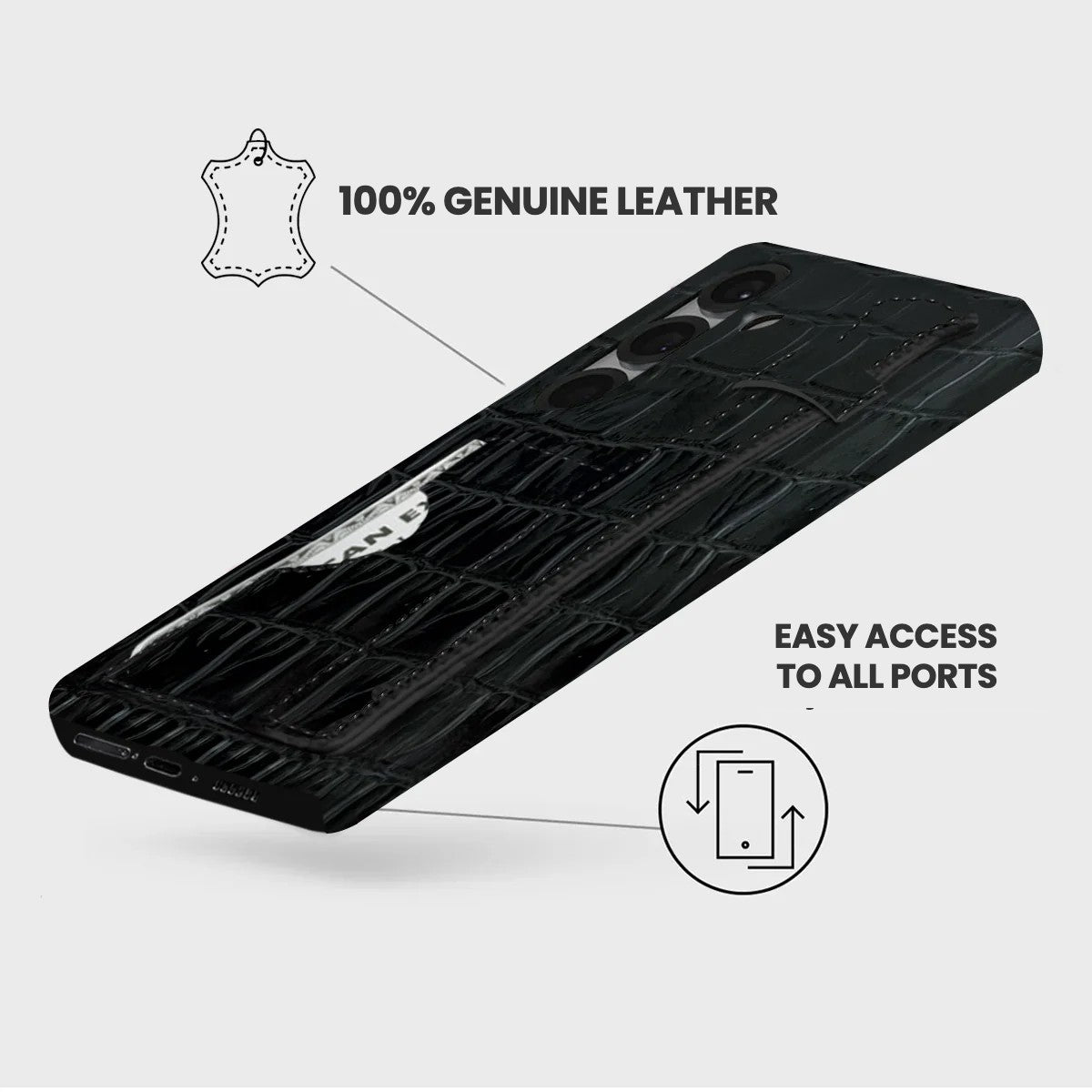 Galaxy S26 Leather Case — Vega Handle Cardholder