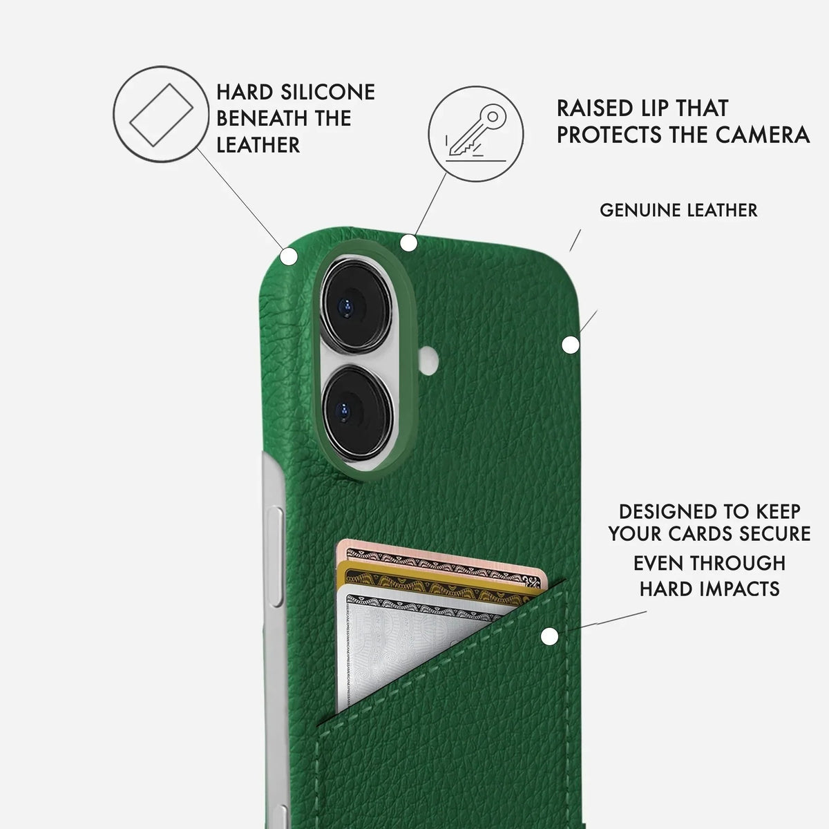 iPhone 16 Leather Case — Ashe Cardholder