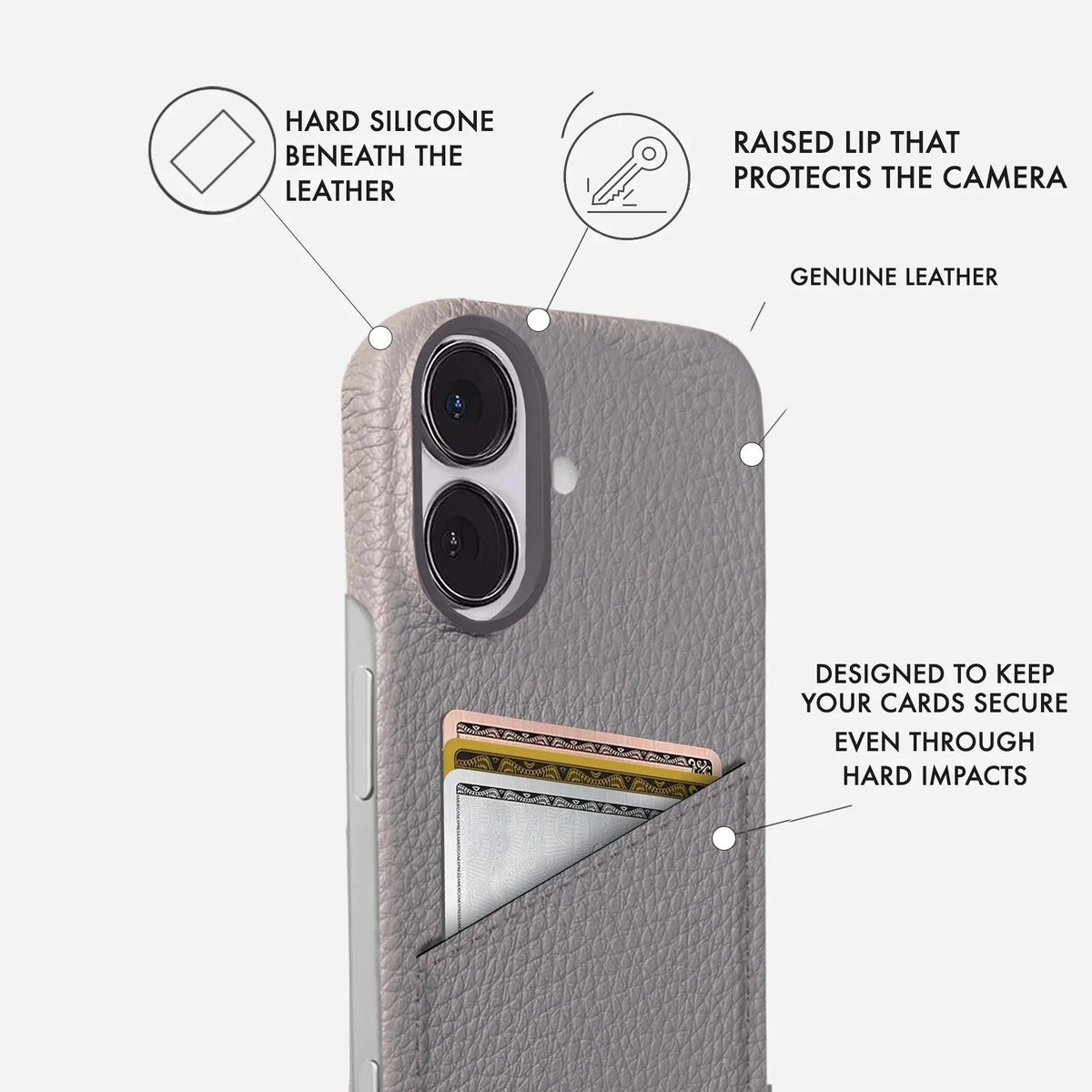 iPhone 16 Plus Leather Case — Ashe Cardholder