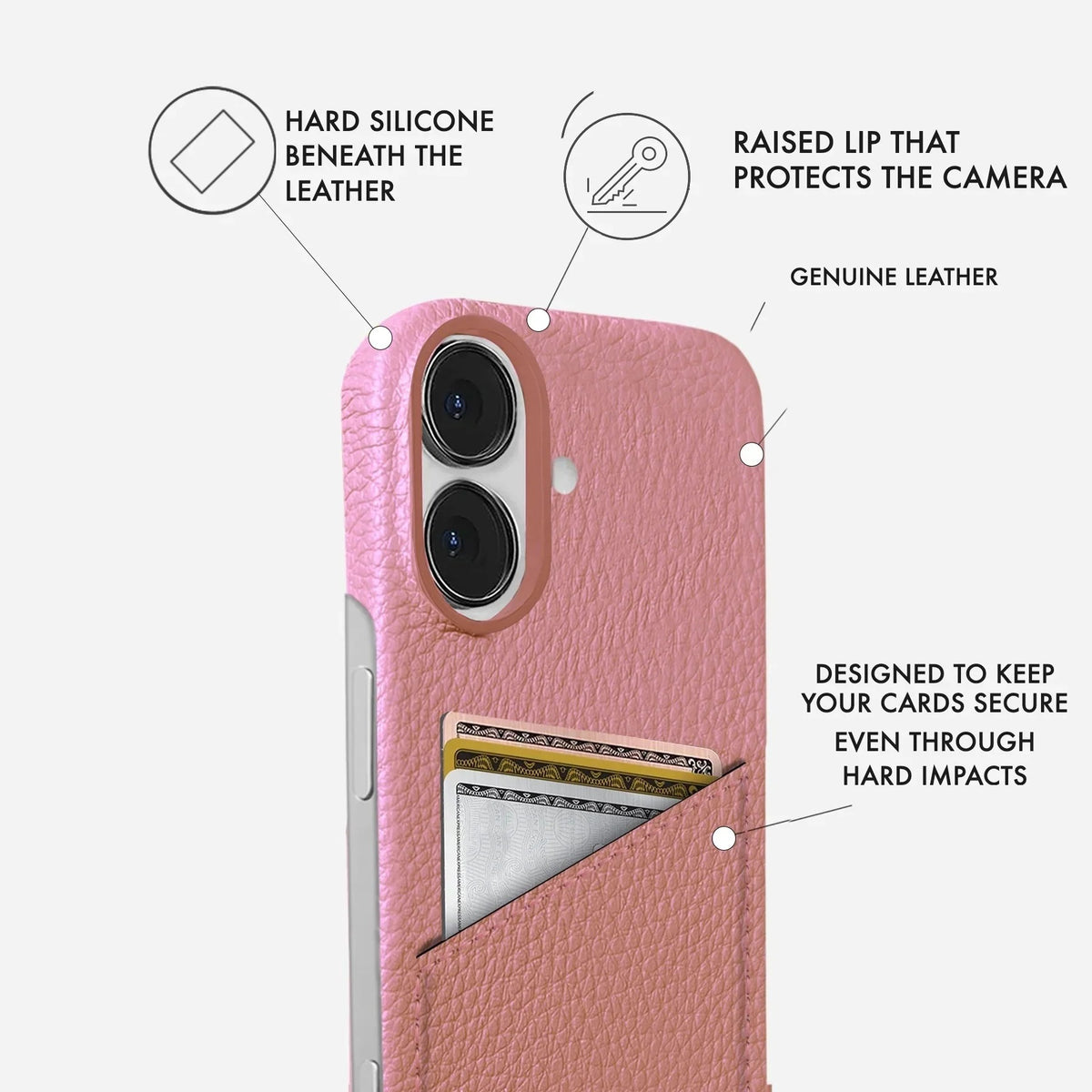 iPhone 16 Plus Leather Case — Ashe Cardholder