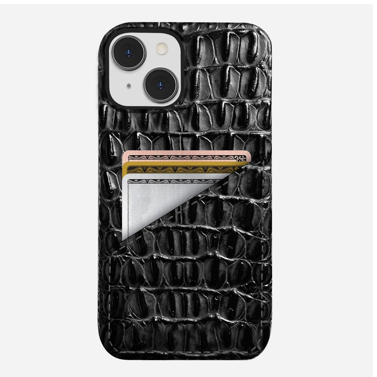 iPhone 15 Plus Leather Case — Titan Cardholder