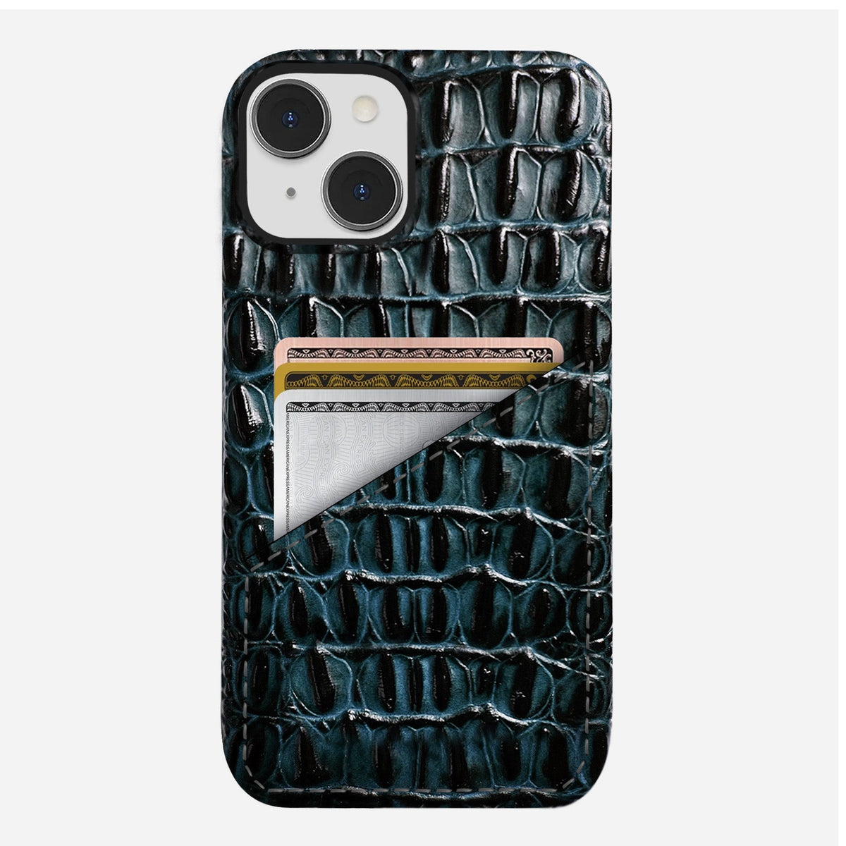 iPhone 15 Plus Leather Case — Titan Cardholder