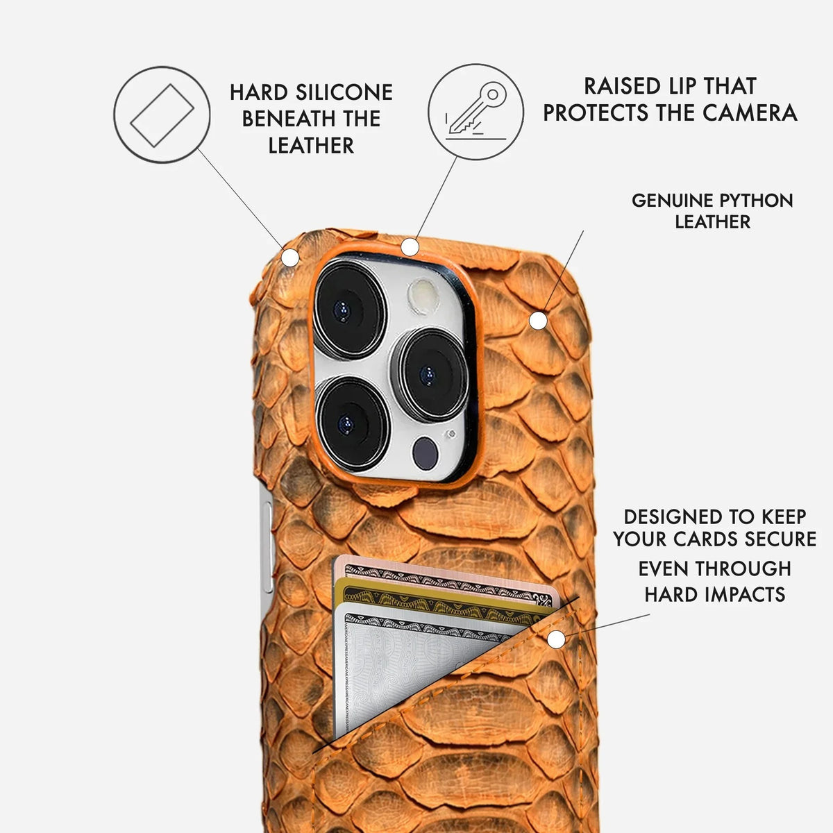 iPhone 14 Pro Max Python Leather Case — Python Cardholder