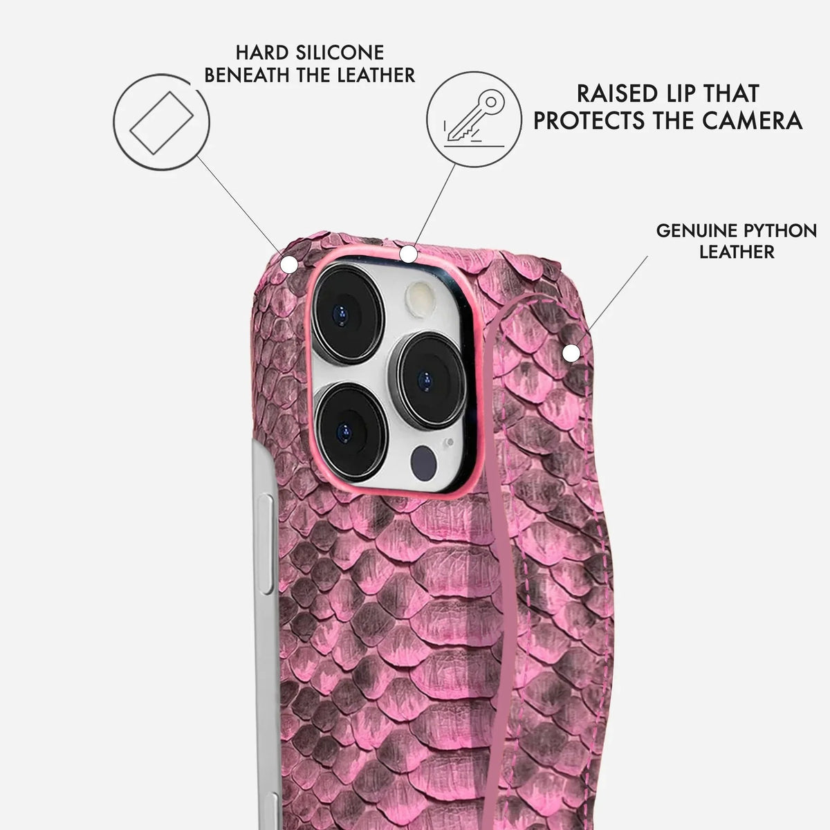 iPhone 15 Pro Python Leather Case — Python Handle