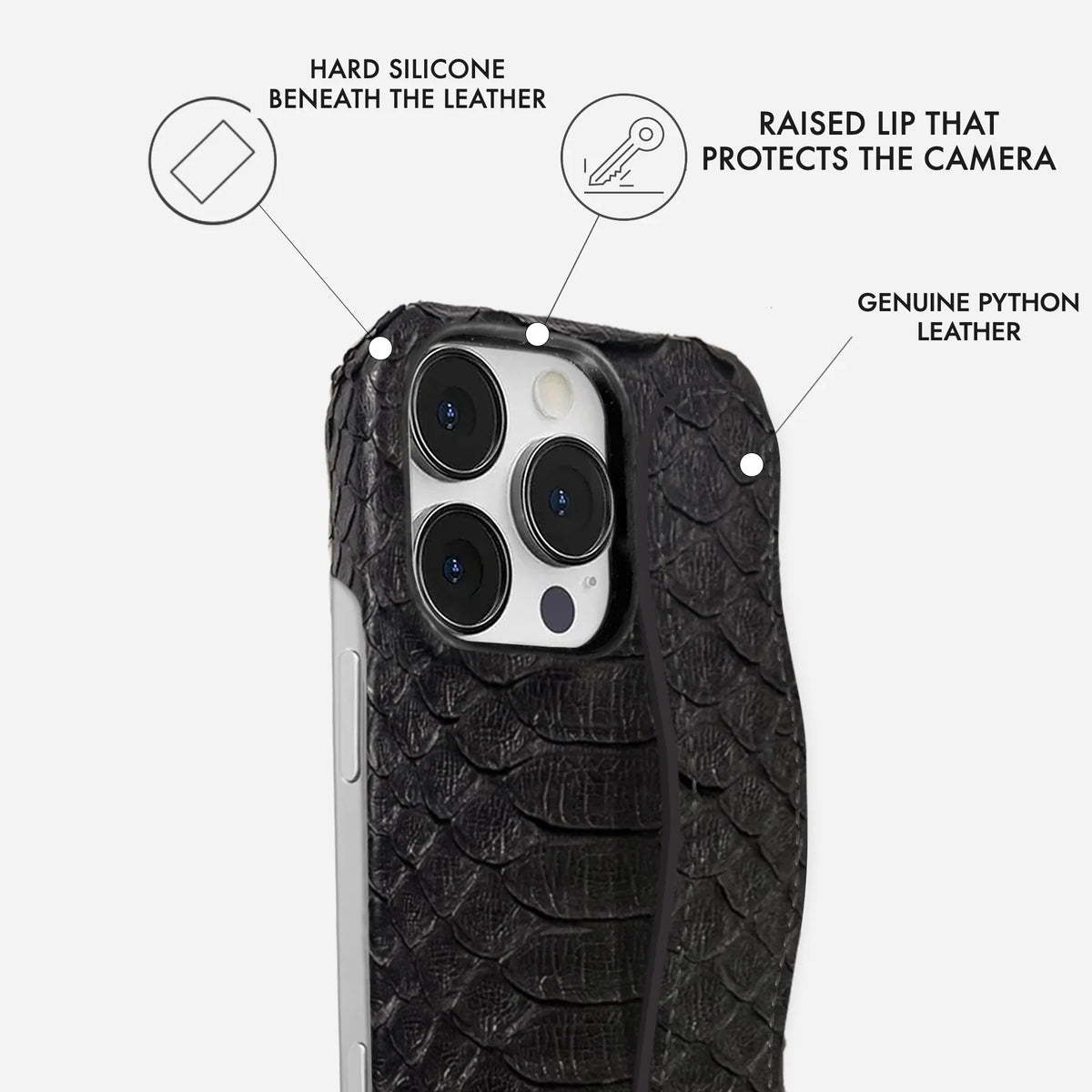 iPhone 16 Pro Max Python Leather Case — Python Handle
