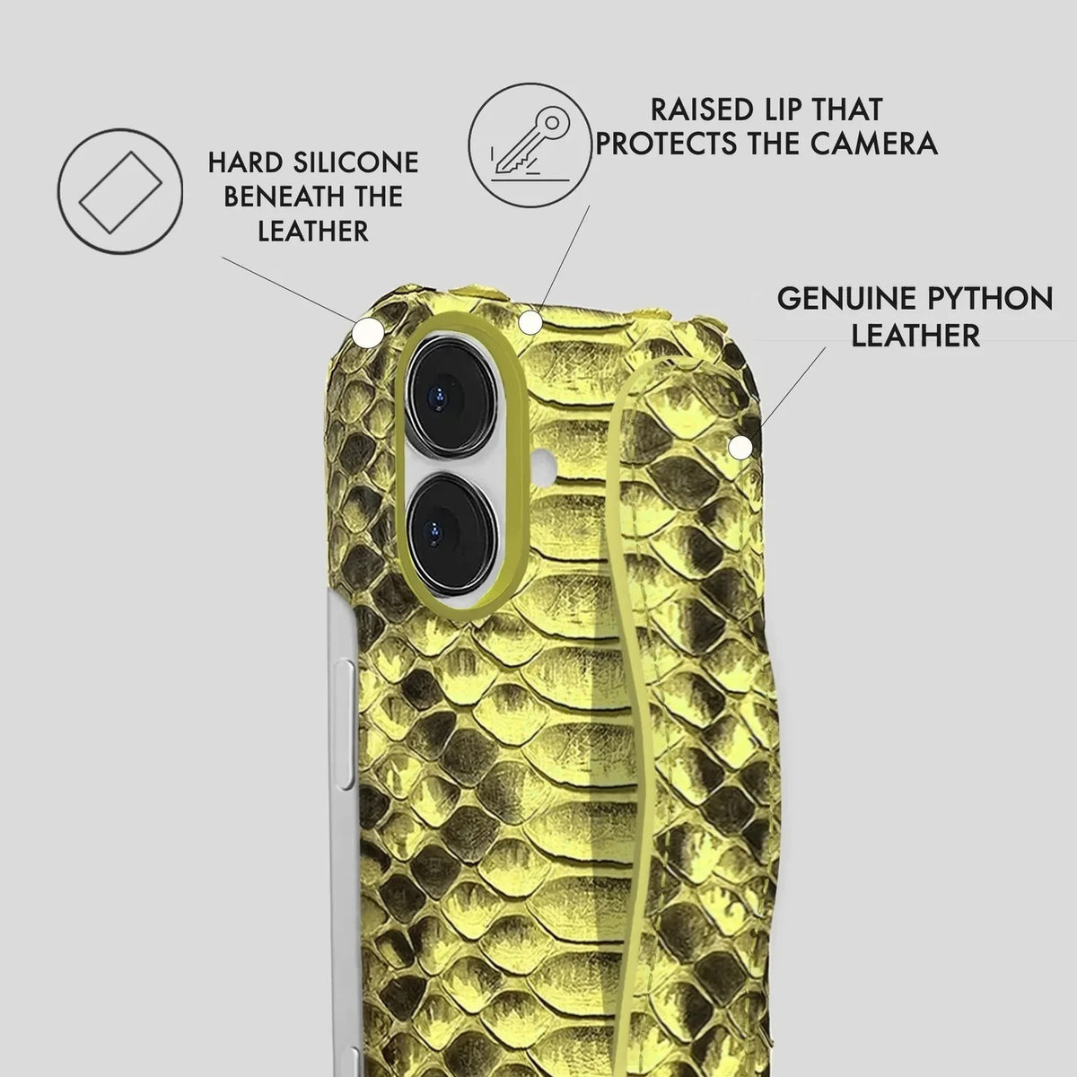 iPhone 17 Python Leather Case — Python Handle