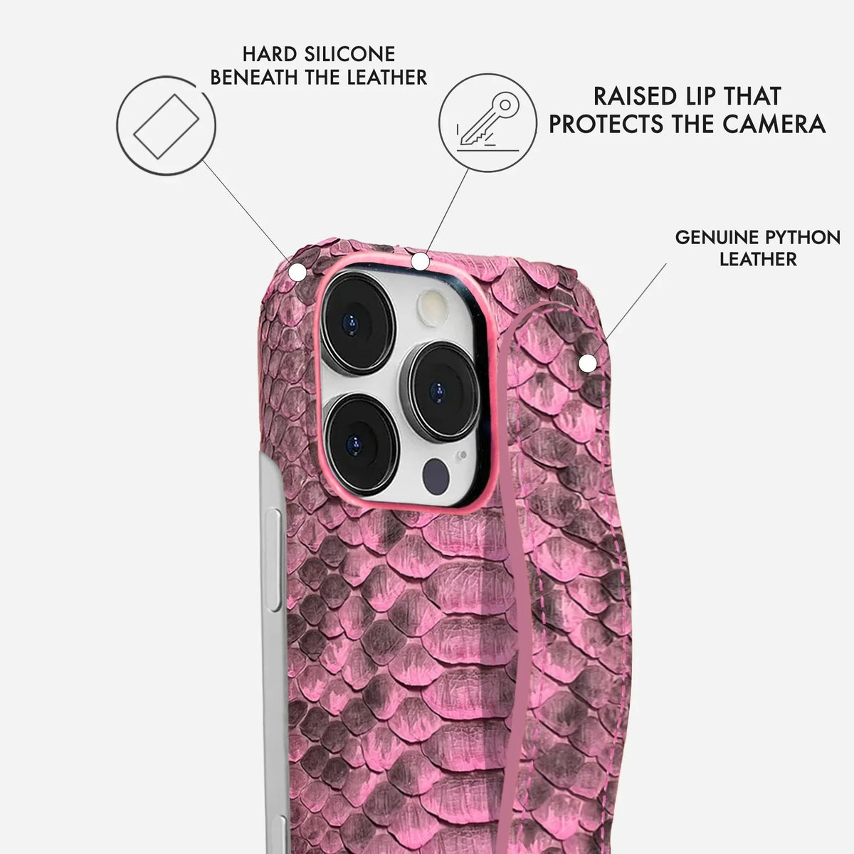iPhone 16 Pro Python Leather Case — Python Handle