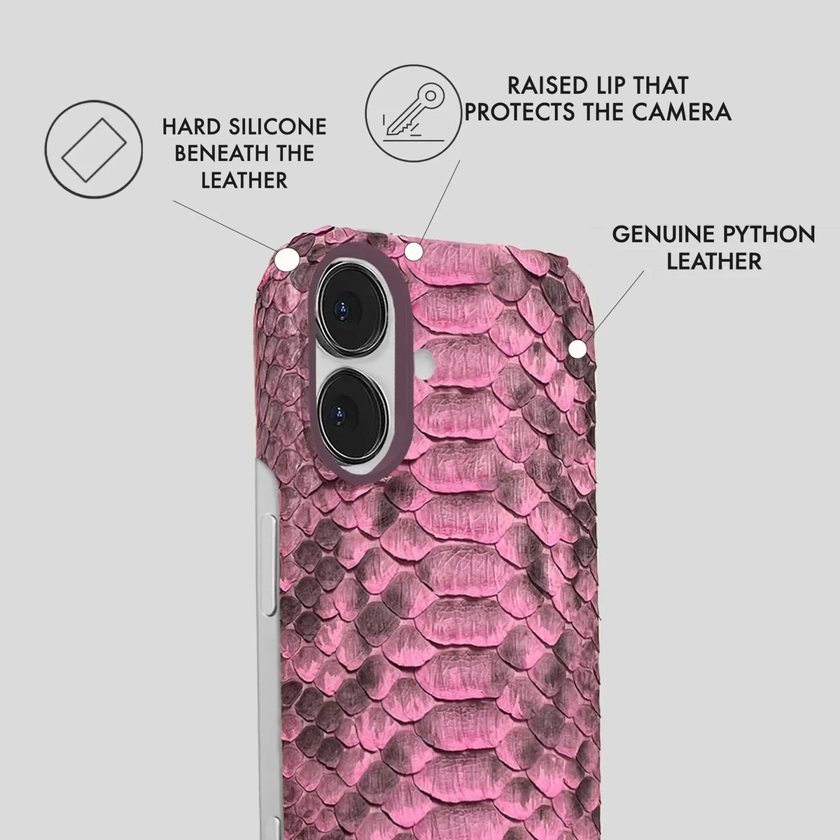 iPhone 16 Plus Python Leather Case — Python