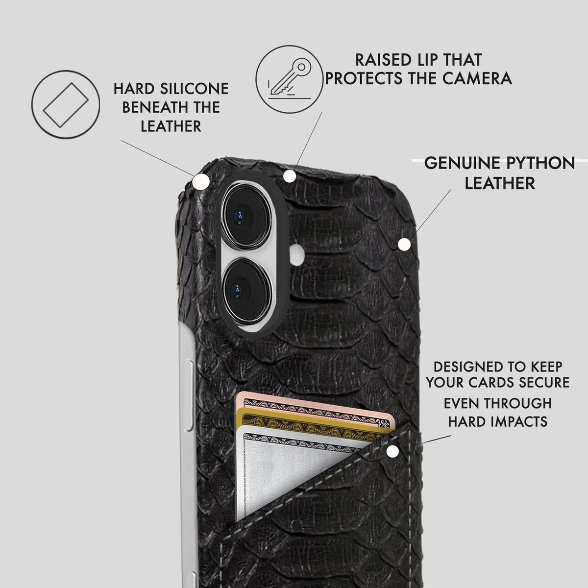 iPhone 16 Python Leather Case — Python Cardholder