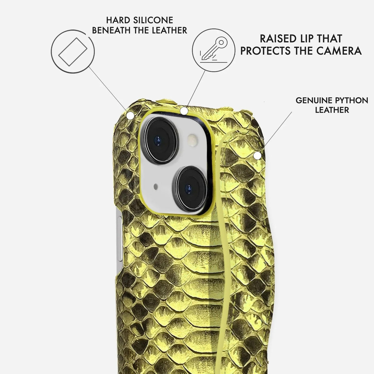 iPhone 15 Python Leather Case — Python Handle