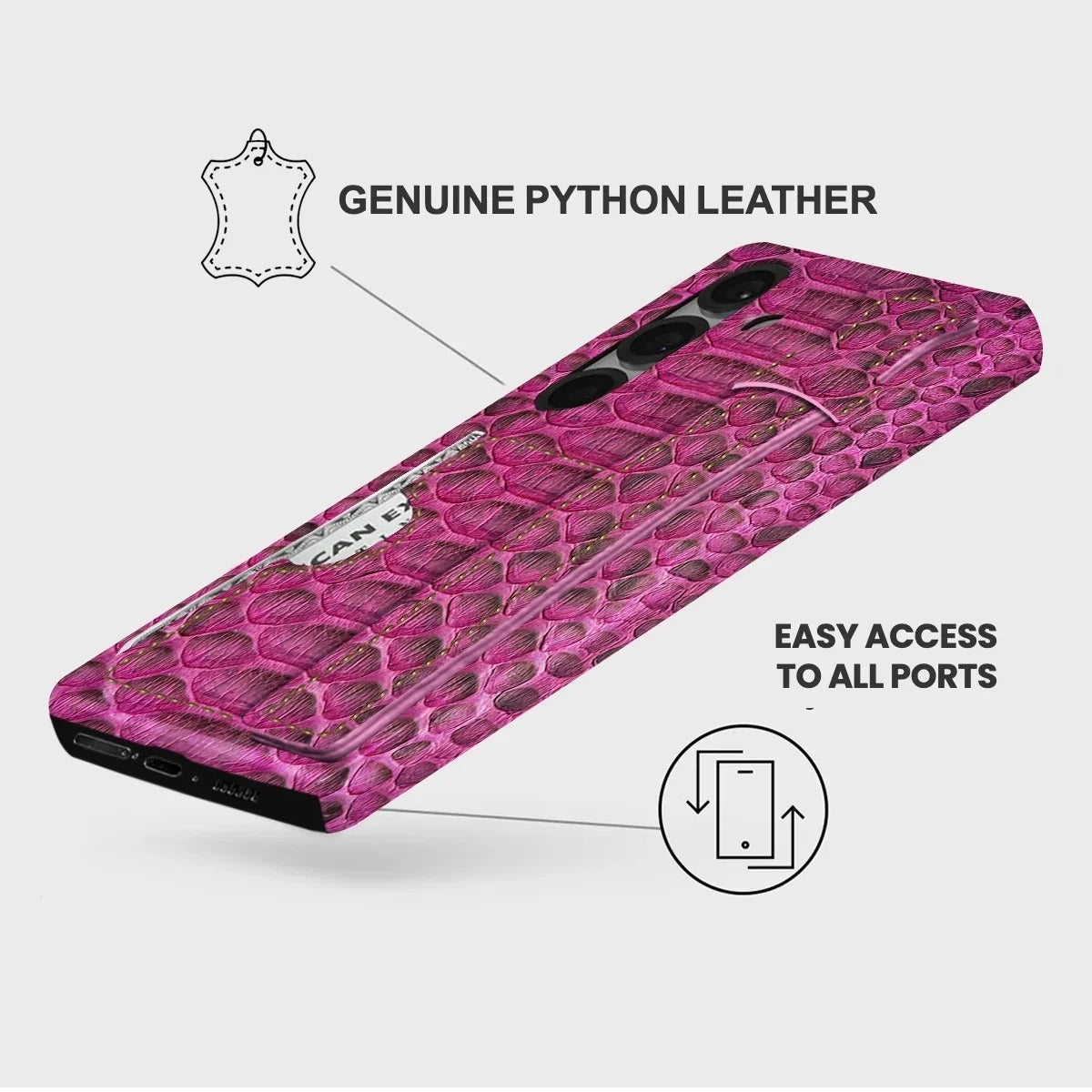 Galaxy S25 Plus Python Leather Case — Python Handle Cardholder