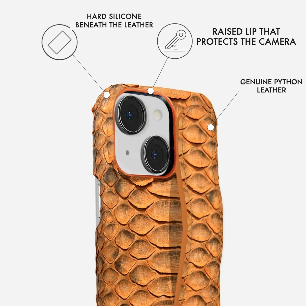 iPhone 14 Python Leather Case — Python Handle