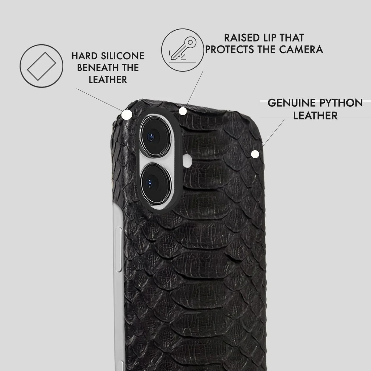 iPhone 16 Plus Python Leather Case — Python