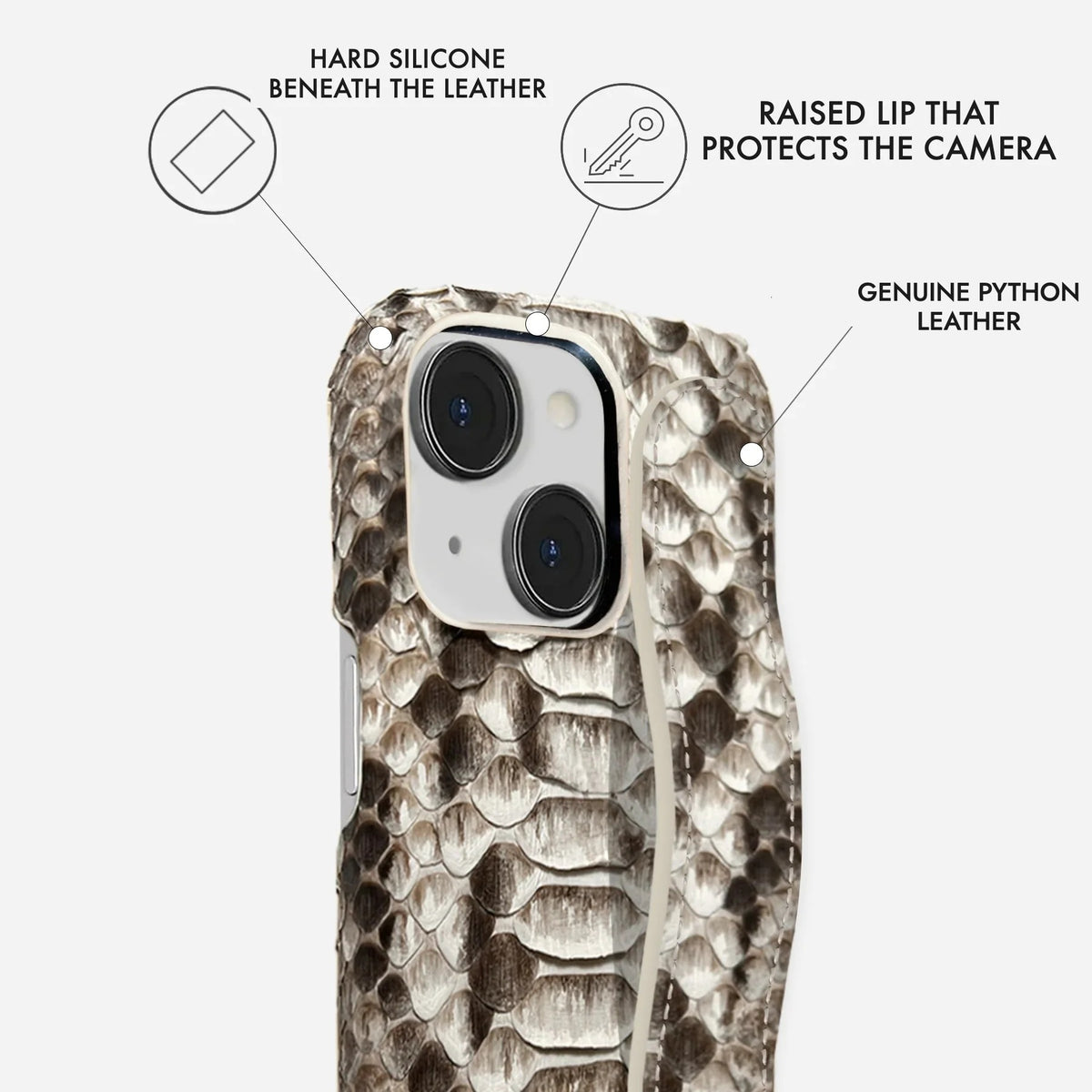 iPhone 13 Python Leather Case — Python Handle