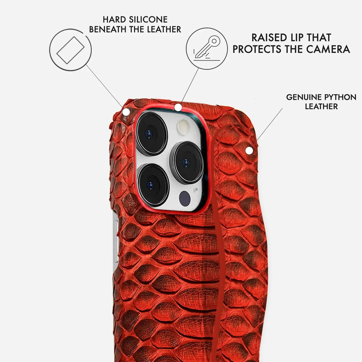 iPhone 13 Pro Max Python Leather Case — Python Handle