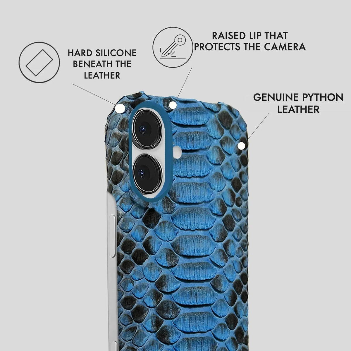iPhone 16 Plus Python Leather Case — Python