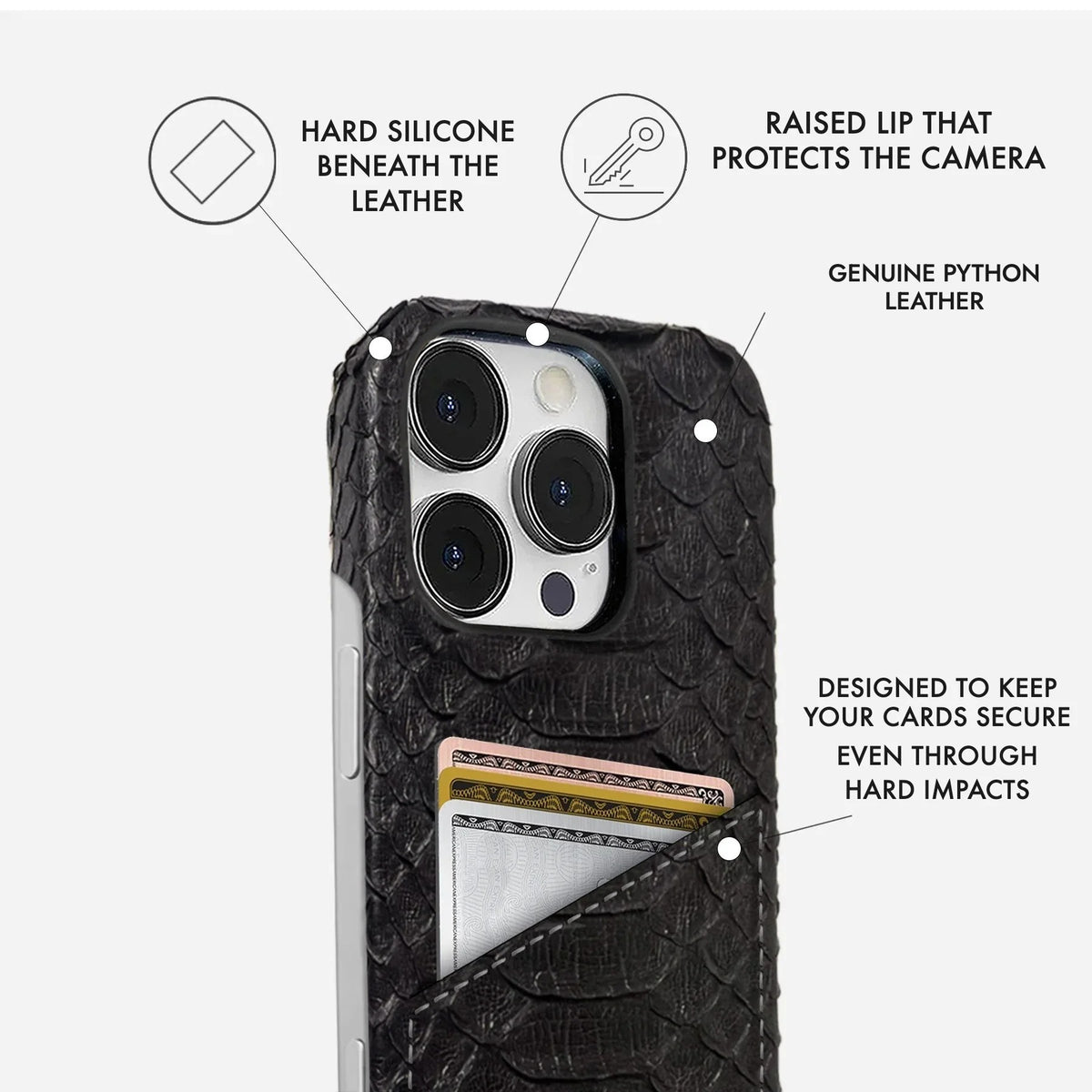 iPhone 16 Pro Python Leather Case — Python Cardholder