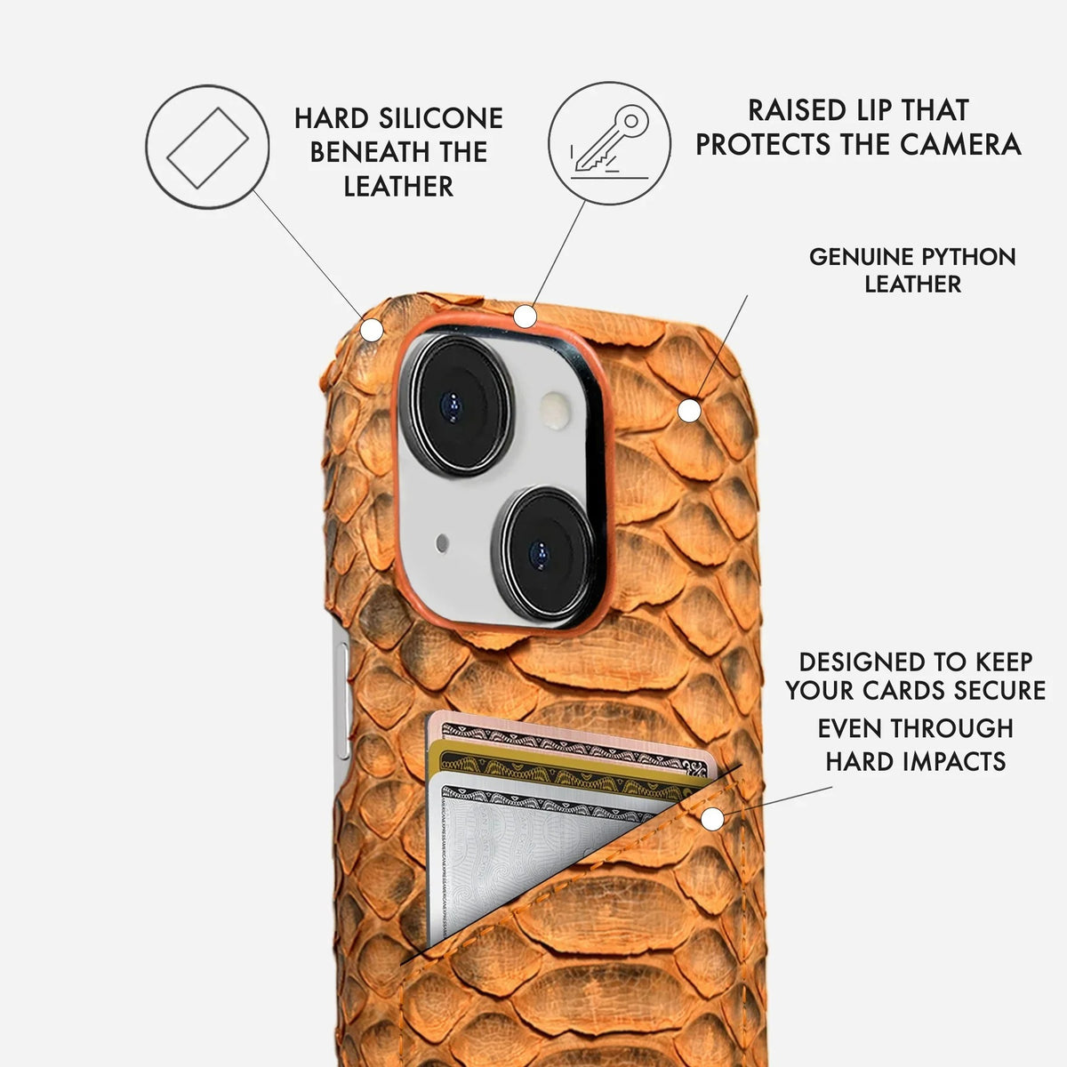 iPhone 14 Plus Python Leather Case — Python Cardholder